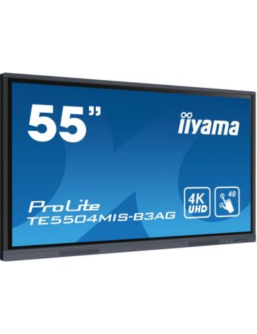 iiyama TE5504MIS-B3AG Afișaj Semne Ecran plat interactiv 139,7 cm (55") IPS Wi-Fi 390 cd/m² 4K Ultra HD Negru Ecran tactil Iiyam
