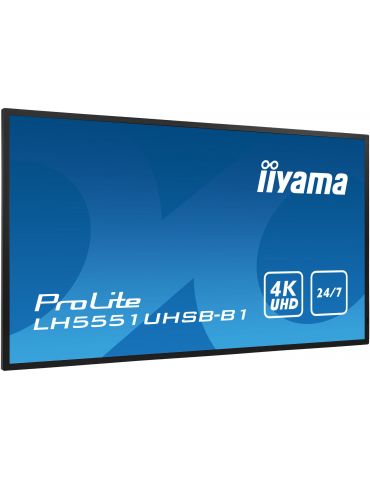 iiyama LH5551UHSB-B1 Afișaj Semne Ecran plat interactiv 137,2 cm (54") IPS 800 cd/m² 4K Ultra HD Negru 24/7 Iiyama - 6