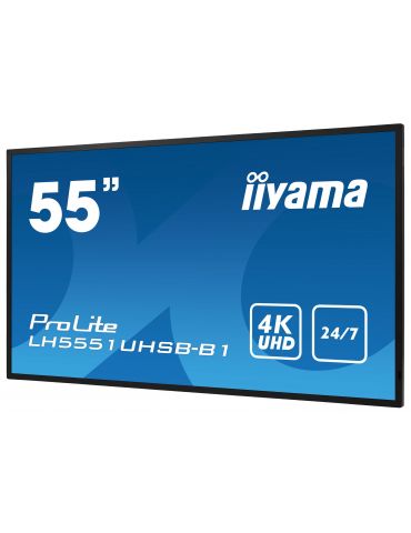 iiyama LH5551UHSB-B1 Afișaj Semne Ecran plat interactiv 137,2 cm (54") IPS 800 cd/m² 4K Ultra HD Negru 24/7 Iiyama - 7