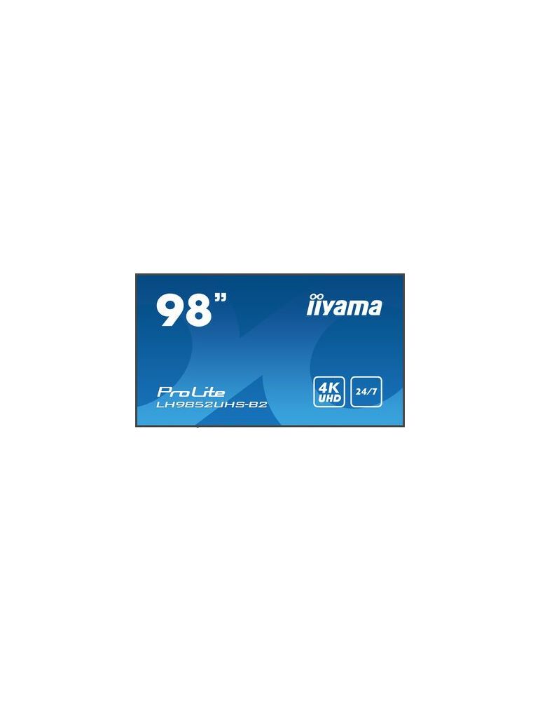 iiyama LH9852UHS-B2 Afișaj Semne Panou informare digital de perete 2,48 m (97.5") LED 500 cd/m² 4K Ultra HD Negru Procesor