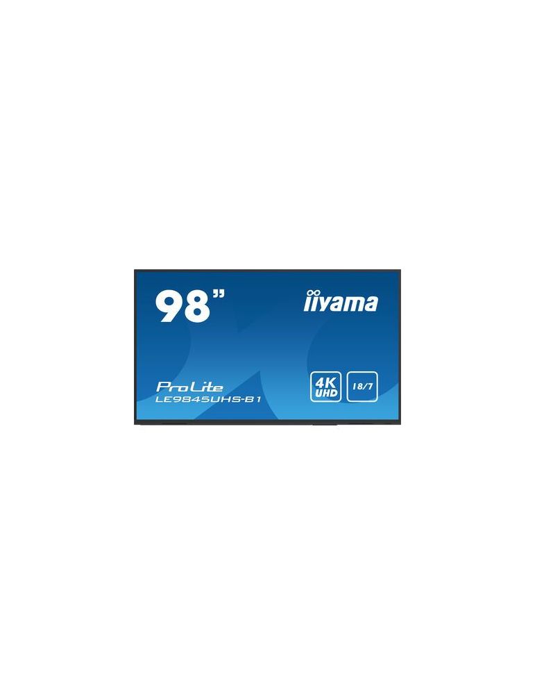 iiyama LE9845UHS-B1 Afișaj Semne Panou informare digital de perete 2,49 m (98") LED Wi-Fi 350 cd/m² 4K Ultra HD Negru Procesor