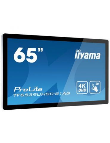 iiyama TF6539UHSC-B1AG table albe interactive 165,1 cm (65") 3840 x 2160 Pixel Ecran tactil Negru USB Iiyama - 3
