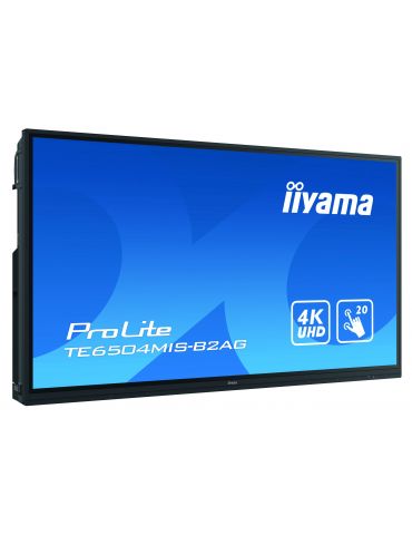 iiyama TE6504MIS-B2AG Afișaj Semne Ecran plat interactiv 165,1 cm (65") IPS Wi-Fi 350 cd/m² 4K Ultra HD Negru Ecran tactil Iiyam - Tik.ro