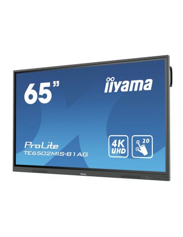 iiyama TE6502MIS-B1AG Afișaj Semne Ecran plat interactiv 165,1 cm (65") VA Wi-Fi 350 cd/m² 4K Ultra HD Negru Ecran tactil Iiyama