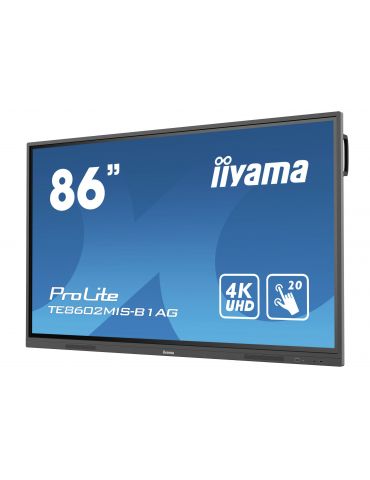 iiyama TE8602MIS-B1AG Afișaj Semne Ecran plat interactiv 2,18 m (86") IPS Wi-Fi 350 cd/m² 4K Ultra HD Negru Ecran tactil Iiyama 