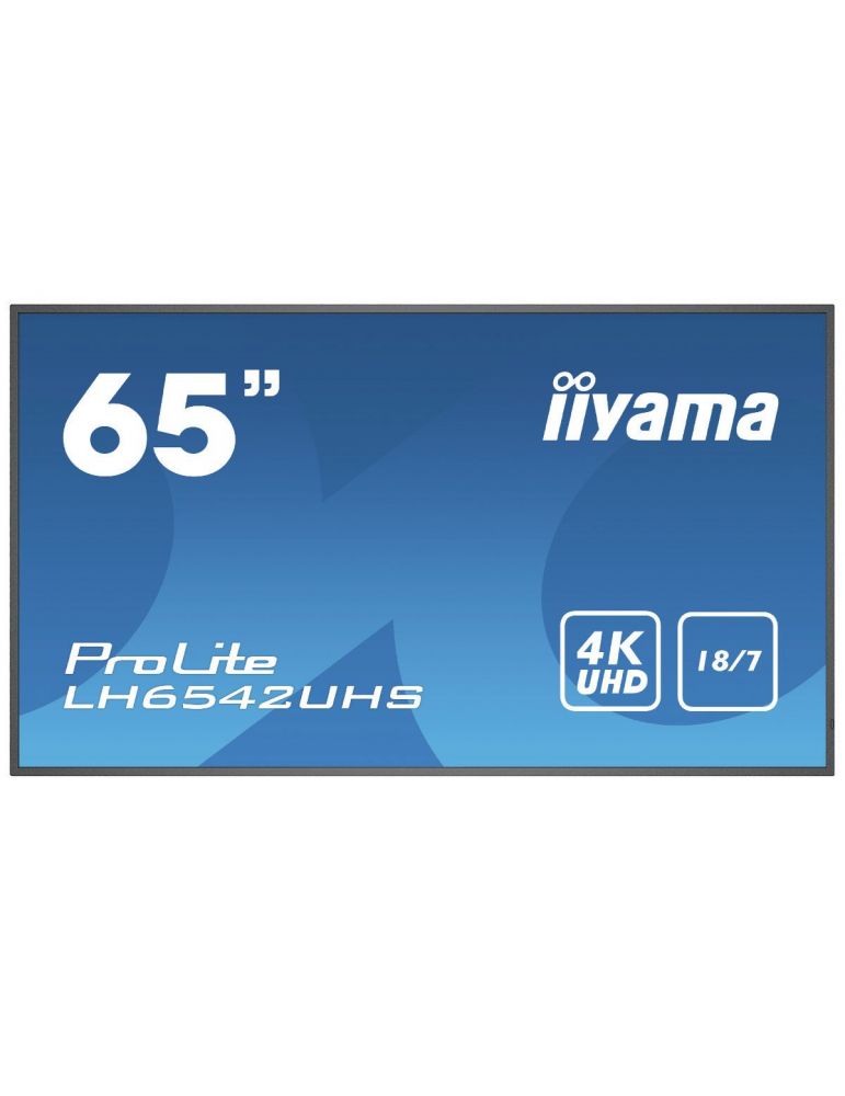 iiyama LH6542UHS-B3 Afișaj Semne Panou informare digital de perete 163,8 cm (64.5") IPS 500 cd/m² 4K Ultra HD Negru Procesor