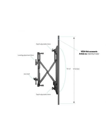 Multibrackets 4139 sistem montare consolă media 165,1 cm (65") Negru Multibrackets - 9