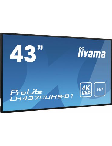 iiyama LH4370UHB-B1 Afișaj Semne Panou informare digital de perete 108 cm (42.5") VA 700 cd/m² 4K Ultra HD Negru Procesor Iiyama