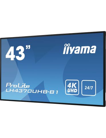 iiyama LH4370UHB-B1 Afișaj Semne Panou informare digital de perete 108 cm (42.5") VA 700 cd/m² 4K Ultra HD Negru Procesor Iiyama