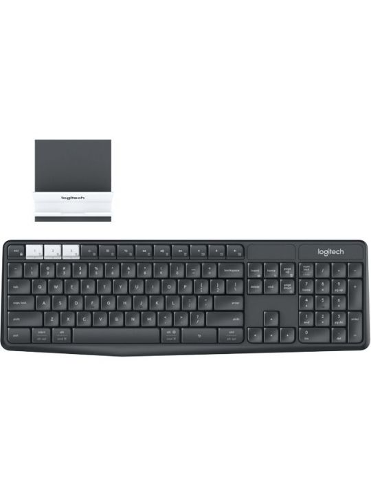 Logitech K375s Multi-Device Wireless Keyboard and Stand Combo tastaturi RF Wireless + Bluetooth QWERTZ Germană Grafit, Alb Logit