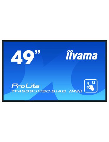 iiyama ProLite TF4939UHSC-B1AG monitoare LCD 124,5 cm (49") 3840 x 2160 Pixel 4K Ultra HD LED Ecran tactil Multi-gestual Negru I - Tik.ro