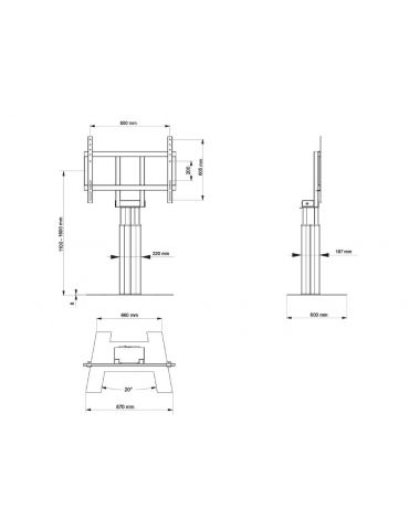 Multibrackets 4597 sistem montare consolă media 2,79 m (110") Negru Multibrackets - 8