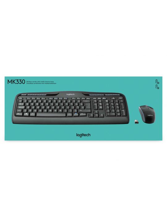 Logitech Wireless Combo MK330 tastaturi Mouse inclus USB QWERTY US Internațional Negru Logitech - 4