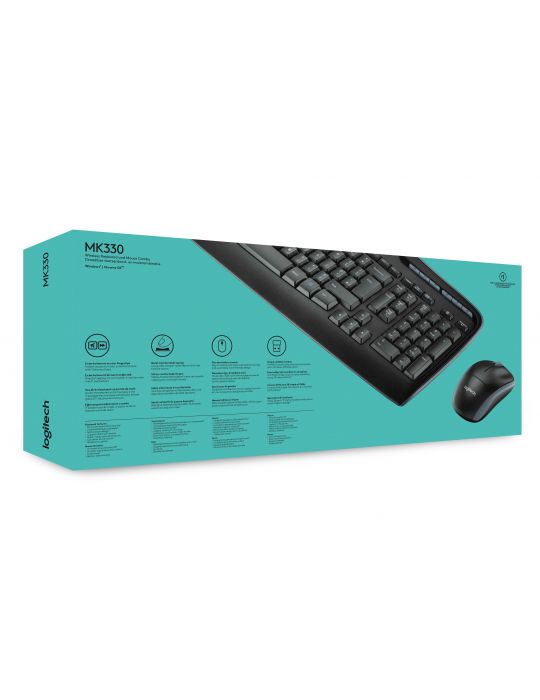 Logitech Wireless Combo MK330 tastaturi Mouse inclus USB QWERTY US Internațional Negru Logitech - 8