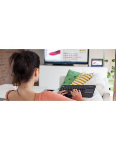 Logitech K400 Plus Tv tastaturi RF fără fir QWERTZ Germană Negru Logitech - 2