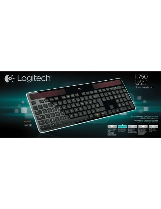 Logitech Wireless Solar Keyboard K750 tastaturi RF fără fir QWERTZ Germană Negru Logitech - 3
