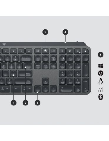 Logitech Mx Keys For Business tastaturi Bluetooth Elvețiană Grafit Logitech - 6