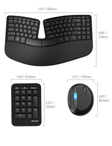 Microsoft Sculpt Ergonomic Desktop tastaturi RF fără fir Germană Mouse inclus Negru Microsoft - 7