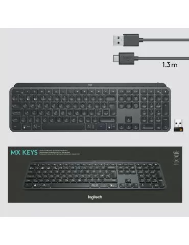 Logitech MX Keys tastaturi RF Wireless + Bluetooth QWERTZ Elvețiană Grafit Logitech - 7