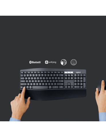 Logitech MK850 Performance tastaturi Mouse inclus RF Wireless + Bluetooth QWERTZ Germană Negru Logitech - 6