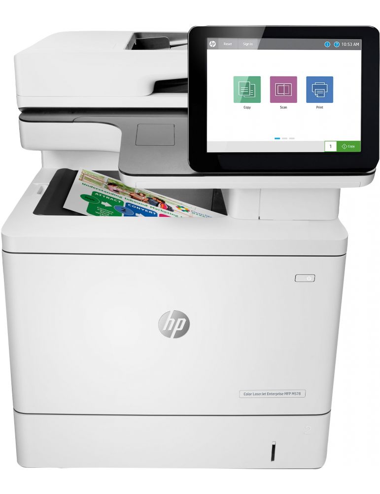HP Color LaserJet Enterprise M578dn MFP, Imprimare, copiere, scanare, fax (opțional), imprimare faţă-verso ADF de 100 de coli