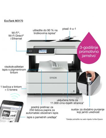 Epson EcoTank ET-M3170 Cu jet de cerneală A4 1200 x 2400 DPI 39 ppm Wi-Fi Epson - 5