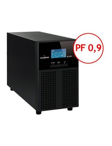 Ups  tecnoware evo dsp plus online cu sinusoida pura tower 1000va/900w avr iec x 3 2 x baterie 12v/9ah display lcd back-up 1 - 1