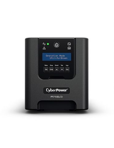 Ups cyber power line int. cu sinusoida pura lcd tower    750va/ 675w avr 6 x socket iec display lcd 1 x baterie rbp0014 backup 4