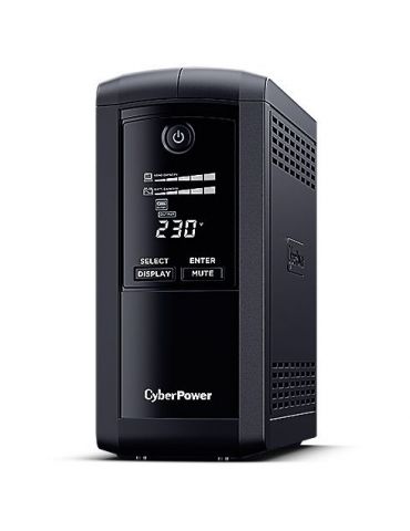 Ups cyber power line int. cu management lcd tower   700va/ 390w avr 4 x socket schuko display lcd 1 x baterie 12v/7ah backup 1-  - Tik.ro