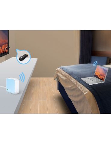 TP-Link 300Mbps Wireless N Nano Router router wireless Fast Ethernet Bandă unică (2.4 GHz) 4G Albastru, Alb Tp-link - 6