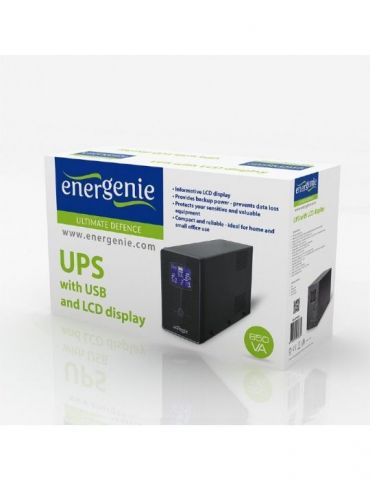 Ups gembird line int. cu management mini tower 850va/510w avr iec x 2/ schuko x 1 1 x baterie 12v/8ah display lcd back-up 11 - 2