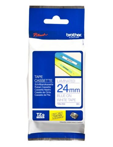 Brother TZe-253 benzi pentru etichete Albastru pe alb Brother - 1 - Tik.ro