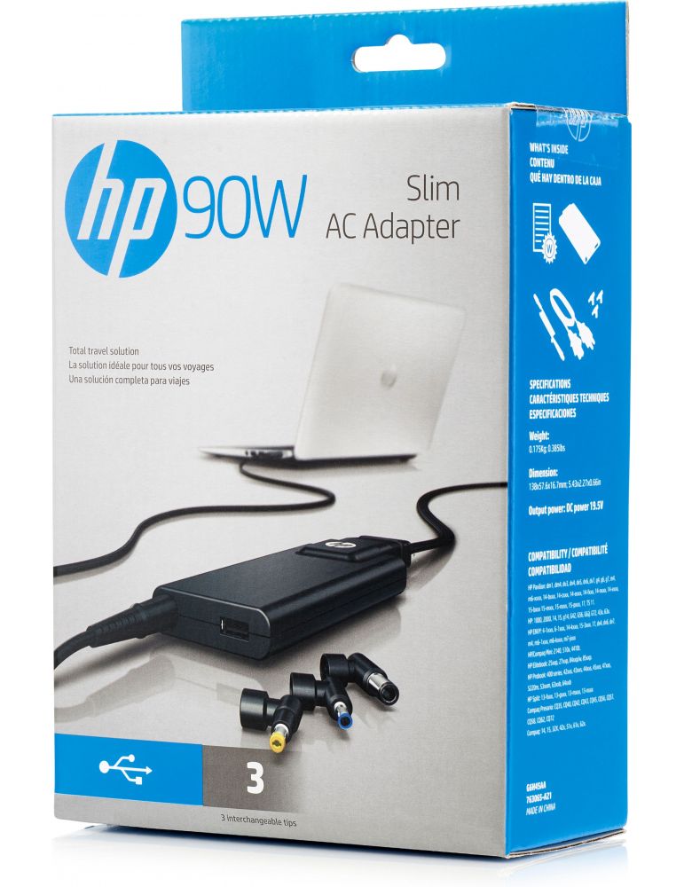HP Adaptor de c.a. Slim, 90 W