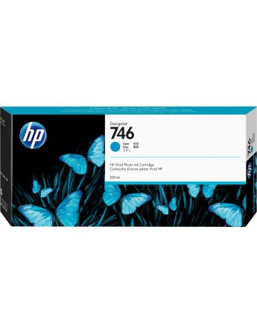 HP 746 300-ml Cyan DesignJet Ink Cartridge Hp - 1 - Tik.ro