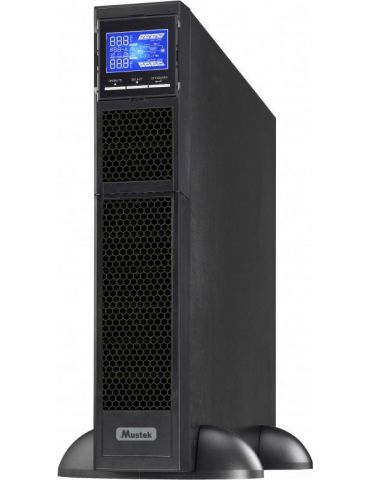 Ups mustek online cu sinusoida pura rack  3000va/ 3000w avr 8+1 x socket iec display lcd 6 x baterie 12v/9ah backup 9.6min incar