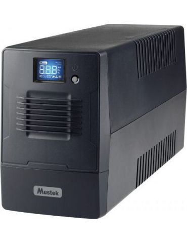 Ups mustek line int. cu management lcd   600va/ 360w avr 2 x socket schuko display lcd 1 x baterie 12v/7ah backup: 16 min. incar - Tik.ro