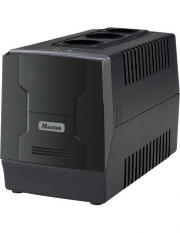 Avr mustek  1000va/ 500w 3 x socket schuko indicatie status cu led powermate 1000 1000-led-avr-t10 (include tv 3 lei) Mustek - 1