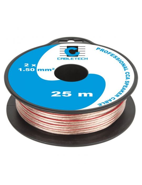 Cablu difuzor cca 2x1.50mm transparent 25m  - 1