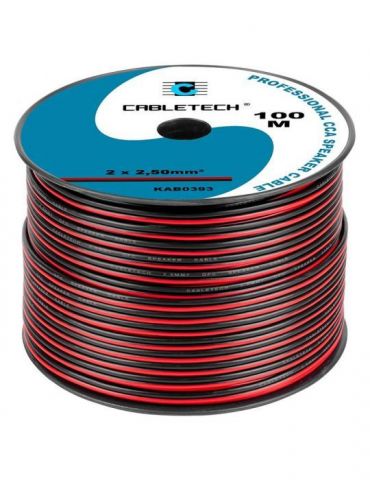Cablu difuzor cca 2x2.50mm rosu/negru 100m Cabletech - 1 - Tik.ro