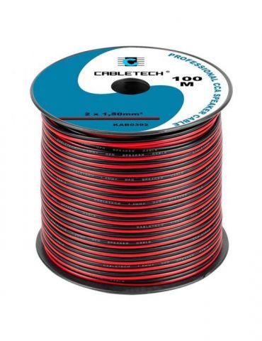 Cablu difuzor cca 2x1.50mm rosu/negru 100m Cabletech - 1 - Tik.ro