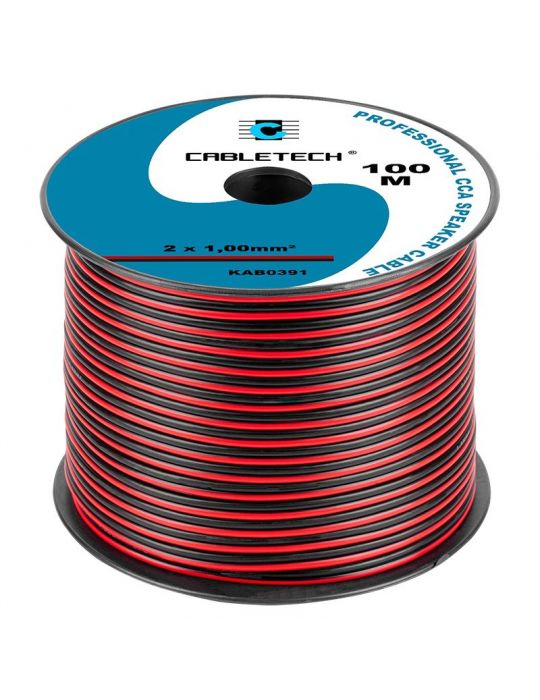 Cablu difuzor cca 2x1.00mm rosu/negru 100m Cabletech - 1