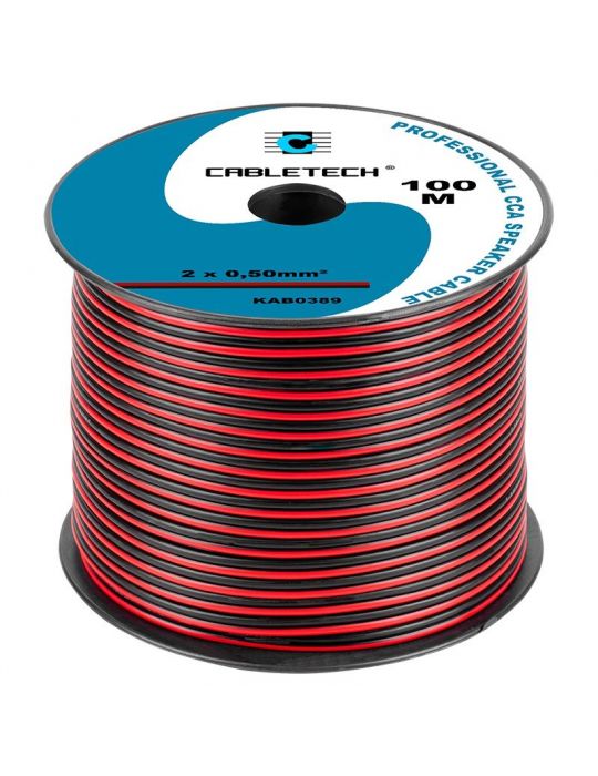 Cablu difuzor cca 2x0.50mm rosu/negru 100m Cabletech - 1