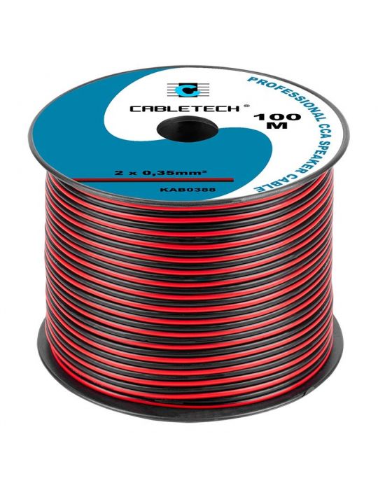 Cablu difuzor cca 2x0.35mm rosu/negru 100m Cabletech - 1