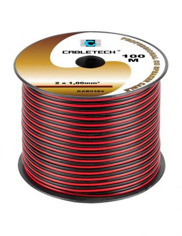 Cablu difuzor cupru 2x1.00mm rosu/negru 100m Cabletech - 1 - Tik.ro