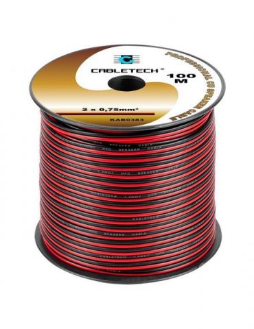 Cablu difuzor cupru 2x0.75mm rosu/negru 100m Cabletech - 1 - Tik.ro