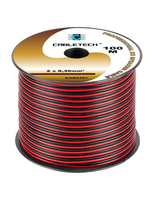 Cablu difuzor cupru 2x0.35mm rosu/negru 100m Cabletech - 1