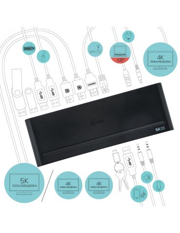 i-tec CATRIPLE4KDOCKPD stații de andocare și replicatoare de porturi pentru calculatoare portabile Prin cablu USB 3.2 Gen 1 I-te