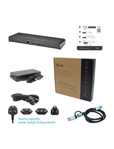 i-tec CATRIPLE4KDOCKPD stații de andocare și replicatoare de porturi pentru calculatoare portabile Prin cablu USB 3.2 Gen 1 I-te