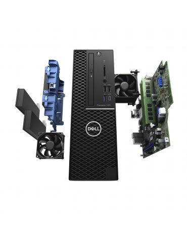 DELL Precision 3431 E-2224 SFF Intel Xeon E 16 Giga Bites DDR4-SDRAM 256 Giga Bites SSD Windows 10 Pro Stație de lucru Negru Del