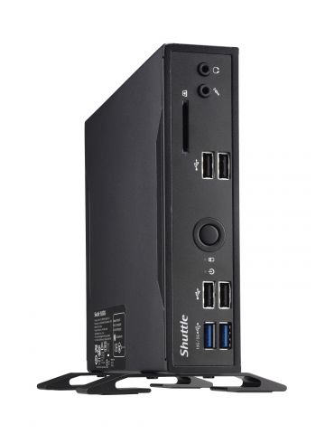 Shuttle XPC slim POS DS200 5205U Slim PC Intel® Celeron® 4 Giga Bites DDR4-SDRAM 128 Giga Bites SSD Mini PC Negru Shuttle - 1